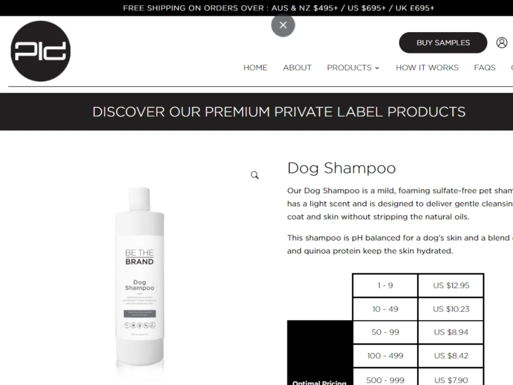 Private label dog shampoo best sale